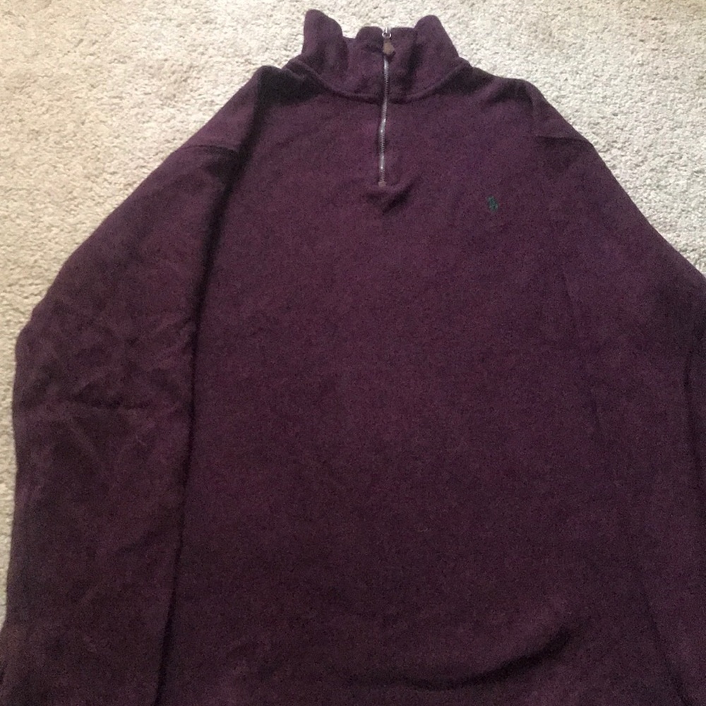 Men’s POLO Medium 1/3 Zip Up Sweater (Maroon)